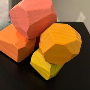 Colorful Wooden Building Blocks Set